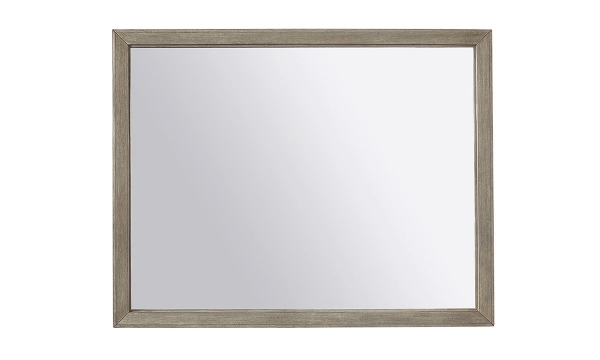 Picture of Platinum Gray Linen Landscape Mirror