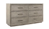 Picture of Platinum Gray Linen 6-Drawer Dresser