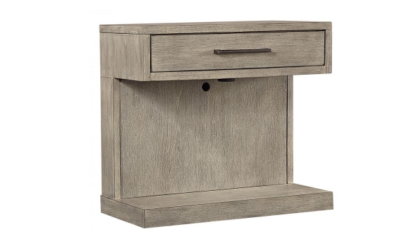 Picture of Platinum Gray Linen 1-Drawer Nightstand