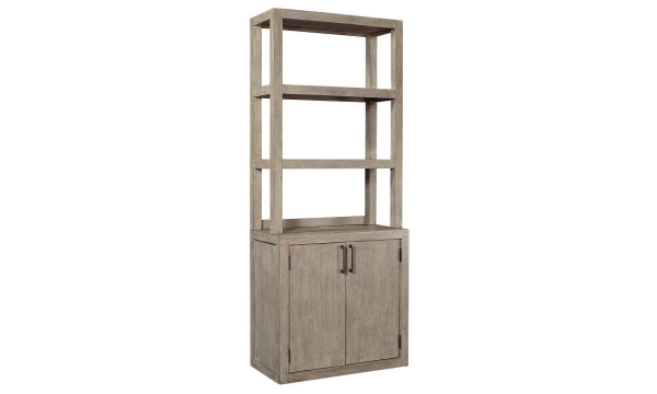 Picture of Platinum Gray Linen Door Bookcase