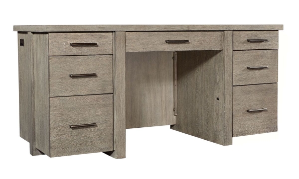 Picture of Platinum Gray Linen 66” Executive Desk
