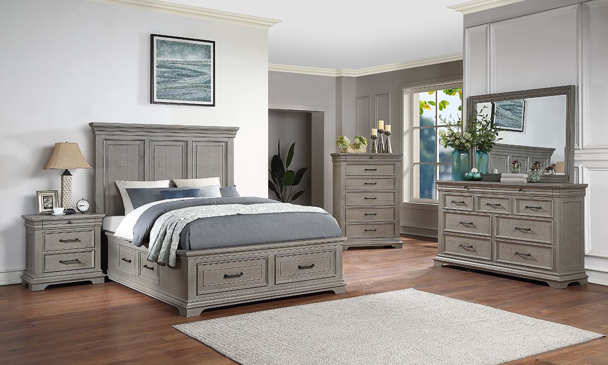 grey bedroom dresser set Sabrina Bedroom Set Silver or White Finish – Cosmos Furniture – Home  Elegance USA main image 0