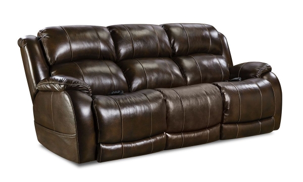 Picture of Weston Walnut Leather Power Reclining Sofa with Power Headrests