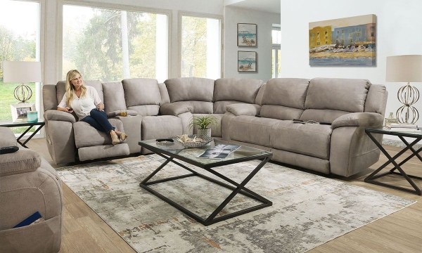 Picture of Mustang Nickel Power Reclining Sectional with Power Headrests