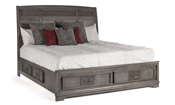 Picture of Parkhurst Grey Reeded Sleigh Storage Beds