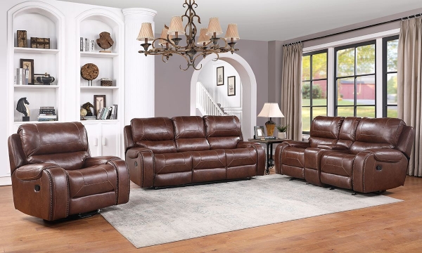 Picture of Caspian Brown 3-Piece Reclining Living Room Set