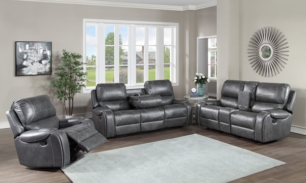 Picture of Caspian Gray 3-Piece Reclining Living Room Set