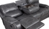 Picture of Caspian Gray Double Reclining Sofa with Drop Down Table
