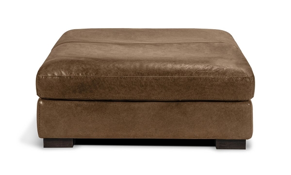 Picture of Medici Chestnut Leather Ottoman