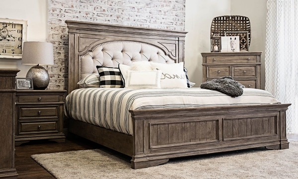 Picture of Highland Park Driftwood Upholstered Beds