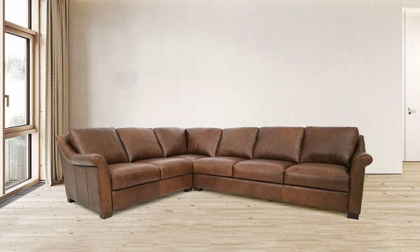 Picture of San Marco Taupe Leather 2-Piece L-Sectionals