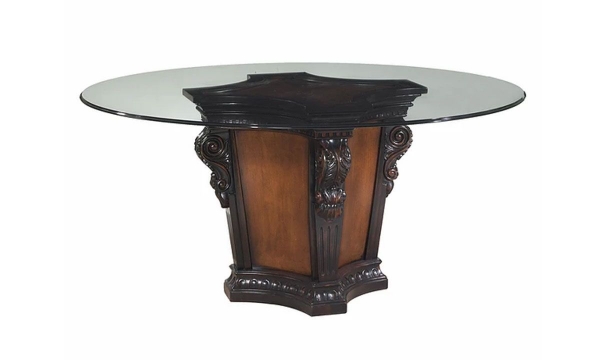 Picture of Carnegie Manor II Round Glass Top Dining Table
