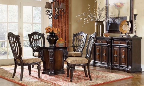 Picture of Carnegie Manor II 5-Piece Dining Set with Wood Side Chairs