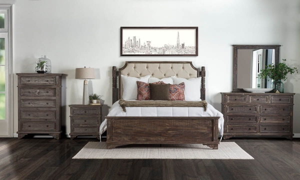 Picture of Post & Beam Charleston Almond 3-Piece Queen Upholstered Bedroom Set