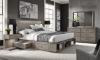 Picture of Platinum Grey Linen Bookcase Bedroom Sets