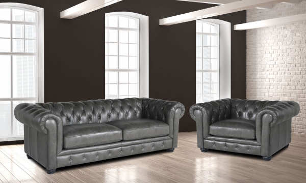 Picture of Carson Charcoal Leather 2-Piece Living Room Set