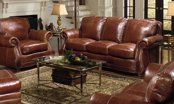 Picture of Rocky Mountain Leather Brandy Alligator 3-Piece Living Set