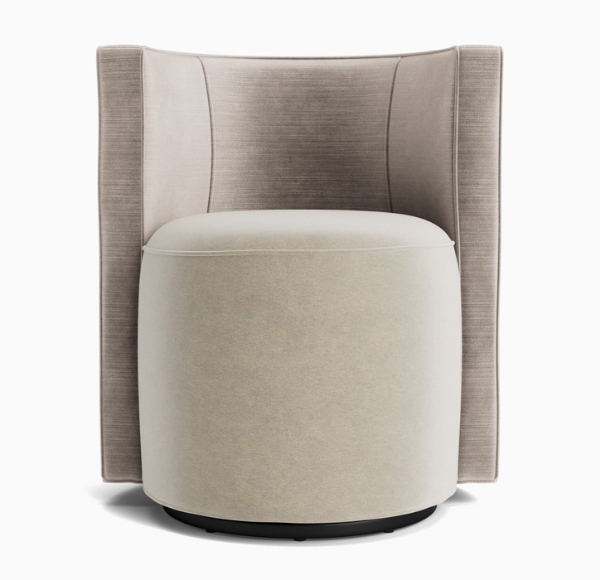 Picture of Poppy Velvet Taupe Full Swivel Chair
