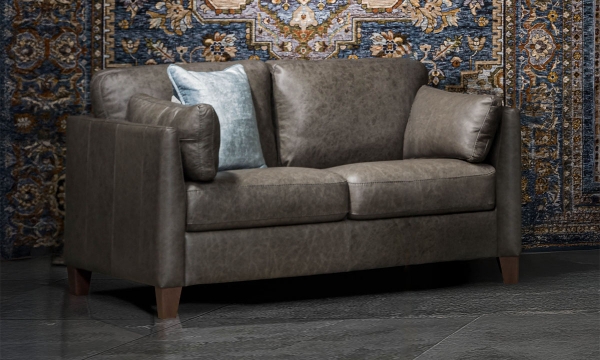 Picture of Leda Smoke Leather Loveseat