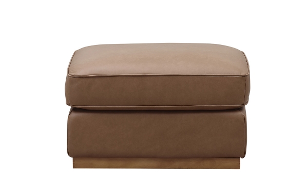 Picture of Mason Brown Leather Rectangle Ottoman