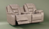 Picture of Bronco Mushroom Leather Power Console Loveseat