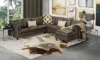 Picture of Leda Smoke Leather 4-Piece Right Chaise Sectional