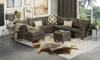 Picture of Leda Smoke Leather 4-Piece Left Chaise Sectional