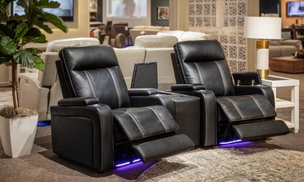 Picture of Viper Black 3-Piece Power Home Theater Sectional