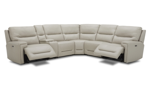 Picture of Thatcher Cream Leather Power Reclining Sectional