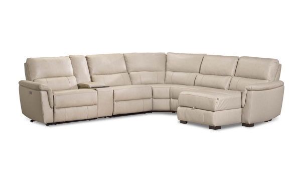 Picture of Hendrix Leather 6-Piece Power Sectional with E-Console