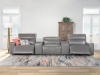 Picture of Savant Gray Leather Power Home Theater Sectional