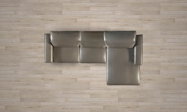 Picture of Savant Gray Leather 3-Piece Power Right Chaise Sectional