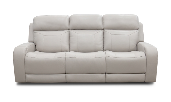 Picture of Maverick Dove Leather Power Media Sofa