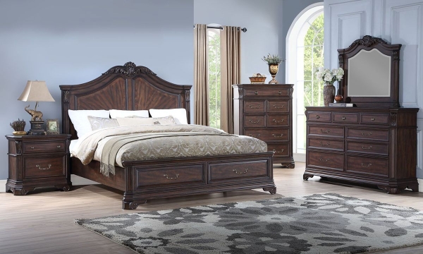 Picture of Monroe Cherry Storage Bedroom Sets