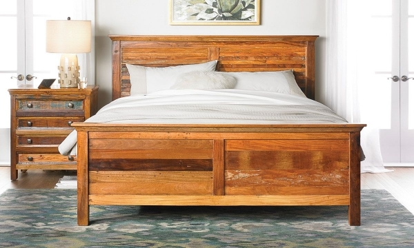 Picture of Mumbai Handcrafted Solid Wood Panel Beds