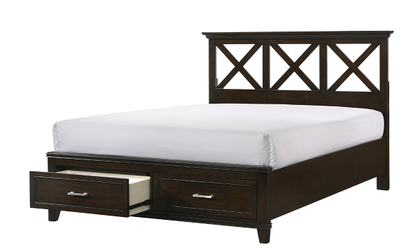 Picture of Waterpointe Cherry Queen Panel Storage Bed