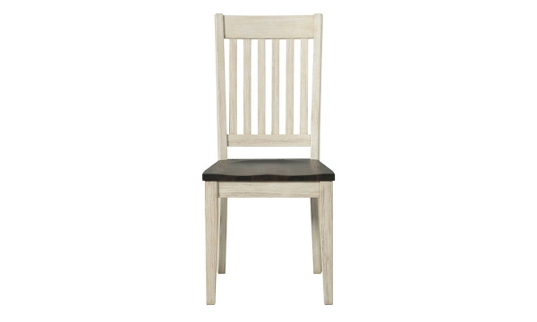 Picture of Huron Chalk-Cocoa Bean Slat Back Side Chair