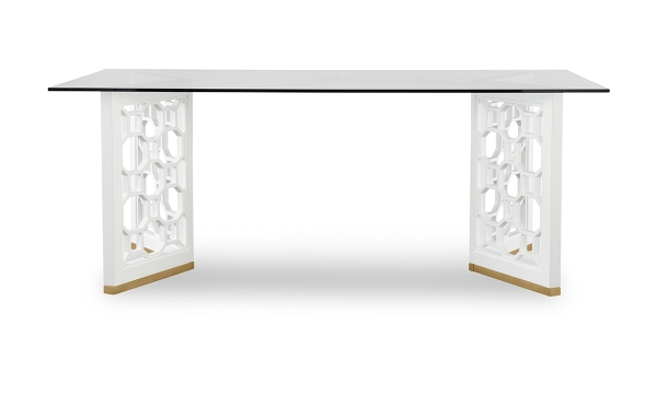 Picture of Rachael Ray Chelsea White Glass Top Dining Table