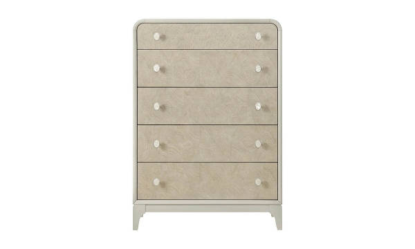 Picture of Skyline Gray Burlap 5-Drawer Chest