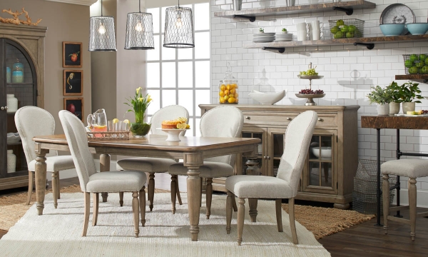 Picture of Nashville Gray Taupe Rectangular Dining Table