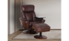 Picture of William Brown Leather Pedestal Recliner and Ottoman