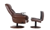 Picture of William Brown Leather Pedestal Recliner and Ottoman