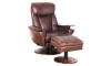 Picture of William Brown Leather Pedestal Recliner and Ottoman