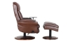 Picture of William Brown Leather Pedestal Recliner and Ottoman