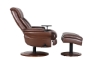 Picture of William Brown Leather Pedestal Recliner and Ottoman