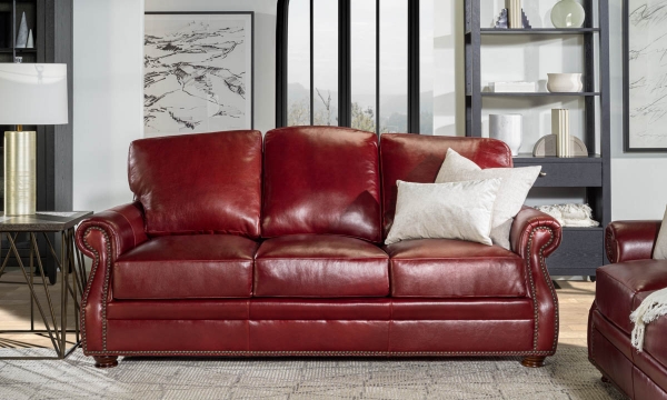 Picture of Gunnison Red Leather Sofa