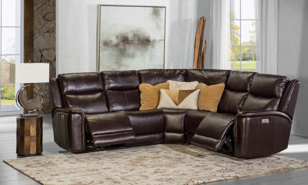 Picture of Rainier Trail Leather 3-Piece Power Sectional
