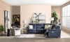 Picture of Maddalena Navy Leather Triple Power 5-Piece Sectional