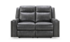 Picture of Rhodes Gray Leather Reclining Loveseat