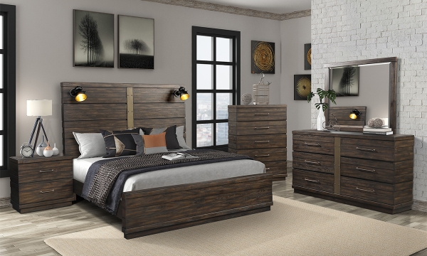 Picture of Edison Brown 5-Piece Complete King Bedroom Set